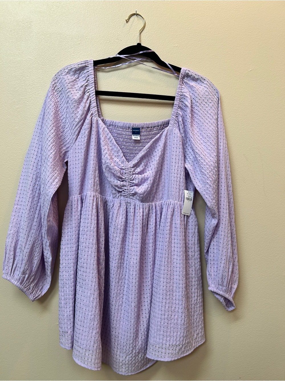 Old Navy Maternity Lavender Smocked Babydoll Peasant Top